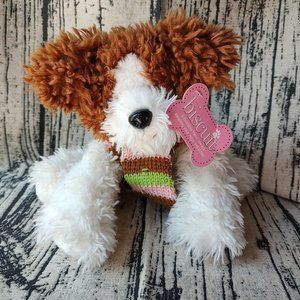Dress Barn Limited Edition 2009 Plush Brown & White Dog with Scarf Biscuit Soft